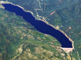 Aerial view of the Lemon Reservoir, CO