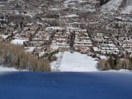 Aspen Mountain Town Aerial