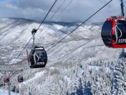 Image of the Silver Queen Gondola in Aspen during winter