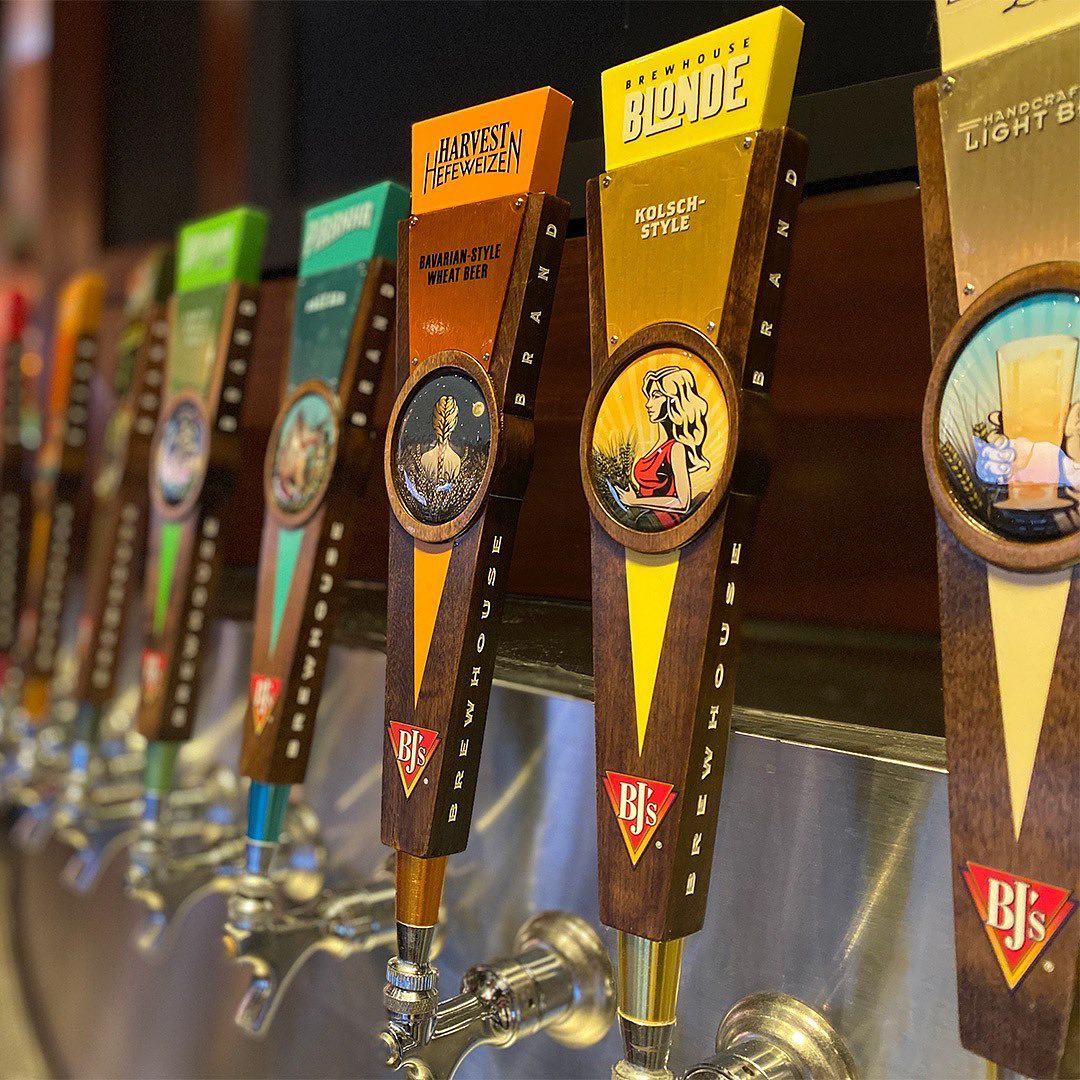 Image of the beer taps at BJ's Restaurant & Brewhouse