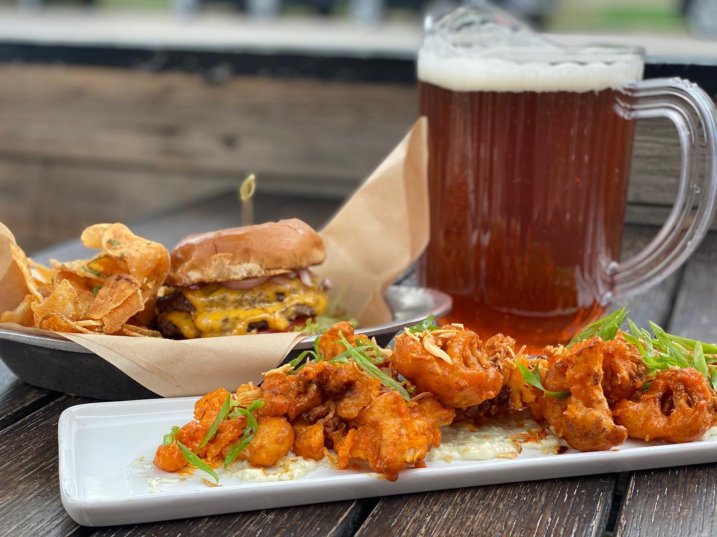 image of food and beer at briar common denver
