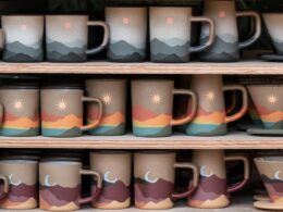 Image of racks of Callahan mugs