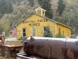 Image of the Capital Prize Mines in Georgetown, Colorado during winter