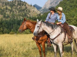Image of two females riding horses at Cherokee Park Ranch in Livermore, CO