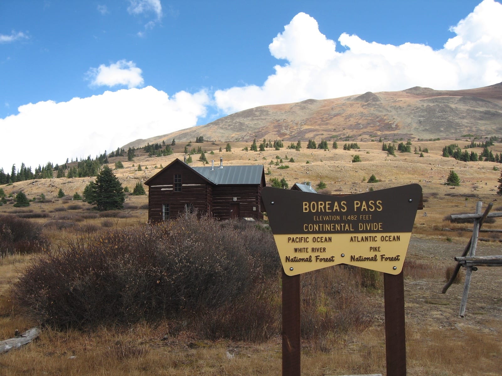 Boreas Pass Section House Continental Divide Sign Colorado
