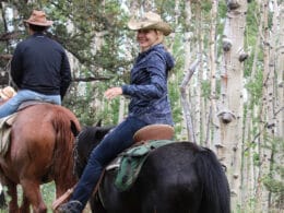 Image of people horseback riding at Elk Mountain Dude Ranch in Buena Vista, Colorado