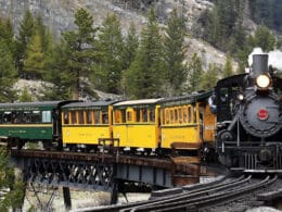 Image of a train on the Georgetown Loop Railroad in Colorado