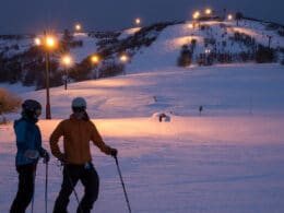 Image of Hesperus Ski Area in Colorado at night