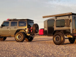 Image of a Rubicon towing a Hiker Trailer