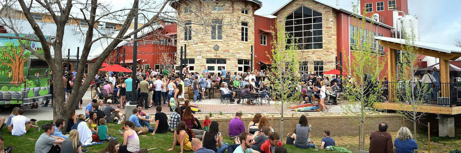 Image of the lawn and patio Odell Brewing Co in Fort Collins, Colorado