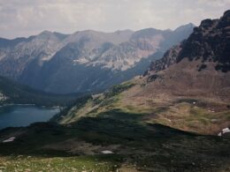 Snowmass Lake, view from Trail Rider Pass Colorado