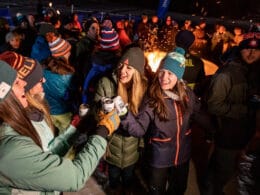 Image of people drinking at Vail's Snowdays concert event in Colorado