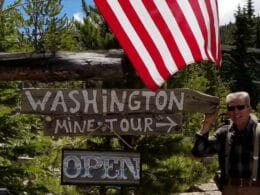 Image of the open sign at Washington Mine in Georgetown, Colorado